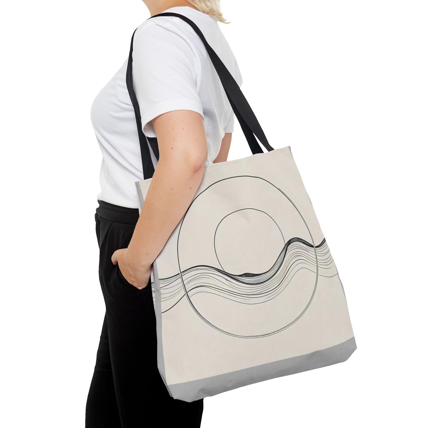 Abstract Wave Tote Bag, Stylish Beach Bag, Everyday Carryall, Eco-Friendly Shopping Tote, Unique Gift for Ocean Lovers