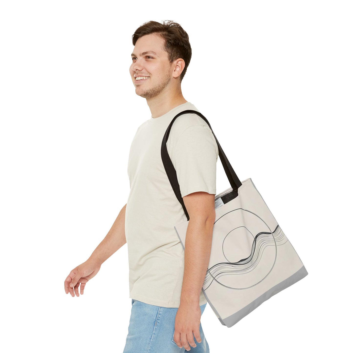 Abstract Wave Tote Bag, Stylish Beach Bag, Everyday Carryall, Eco-Friendly Shopping Tote, Unique Gift for Ocean Lovers