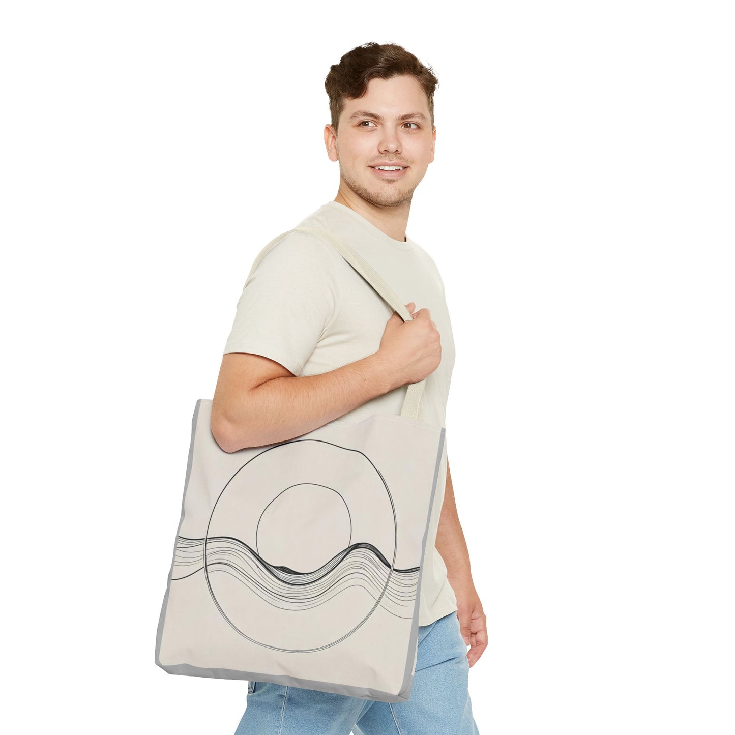 Abstract Wave Tote Bag, Stylish Beach Bag, Everyday Carryall, Eco-Friendly Shopping Tote, Unique Gift for Ocean Lovers