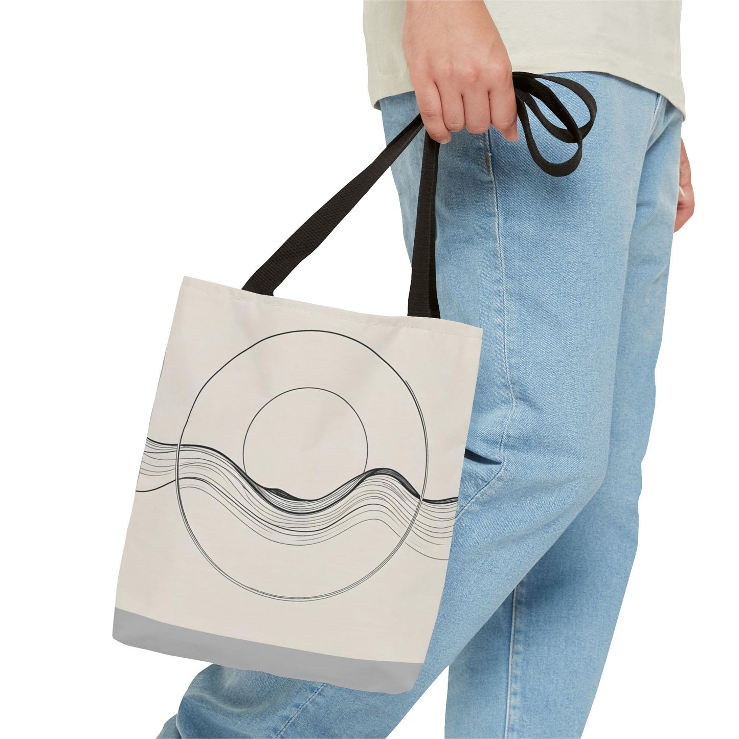 Abstract Wave Tote Bag, Stylish Beach Bag, Everyday Carryall, Eco-Friendly Shopping Tote, Unique Gift for Ocean Lovers