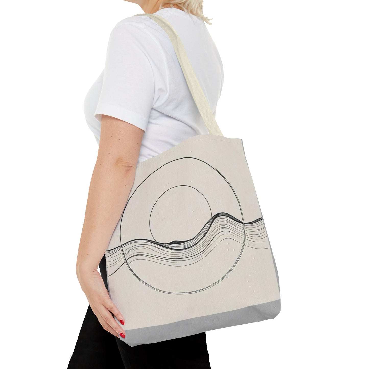 Abstract Wave Tote Bag, Stylish Beach Bag, Everyday Carryall, Eco-Friendly Shopping Tote, Unique Gift for Ocean Lovers