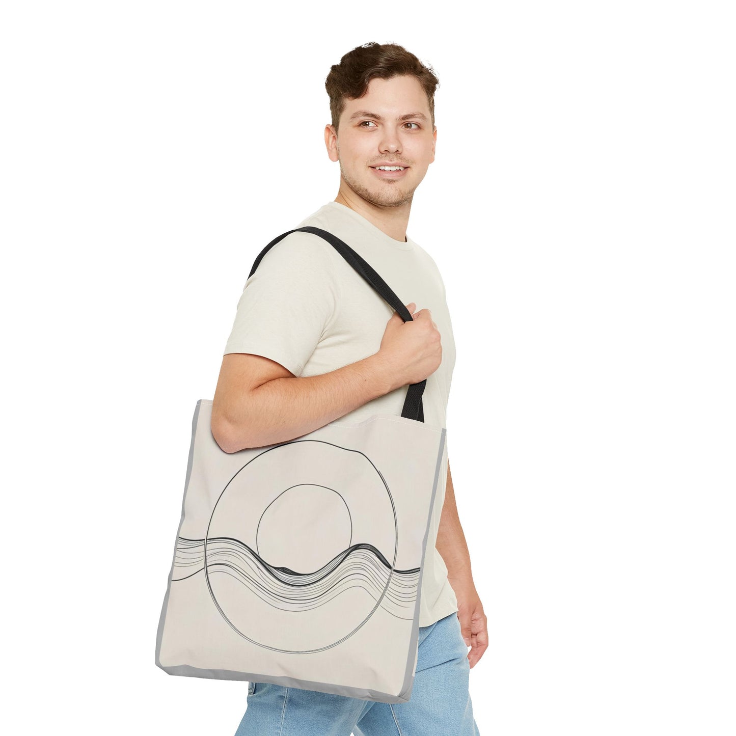 Abstract Wave Tote Bag, Stylish Beach Bag, Everyday Carryall, Eco-Friendly Shopping Tote, Unique Gift for Ocean Lovers