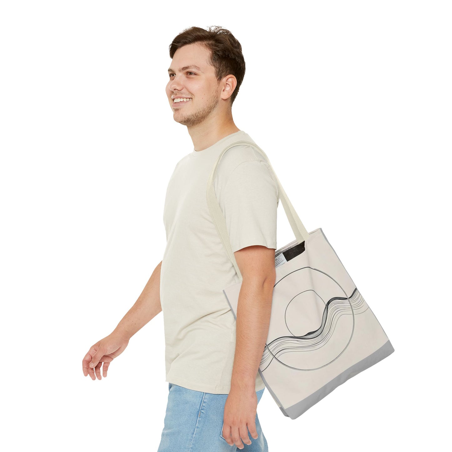 Abstract Wave Tote Bag, Stylish Beach Bag, Everyday Carryall, Eco-Friendly Shopping Tote, Unique Gift for Ocean Lovers
