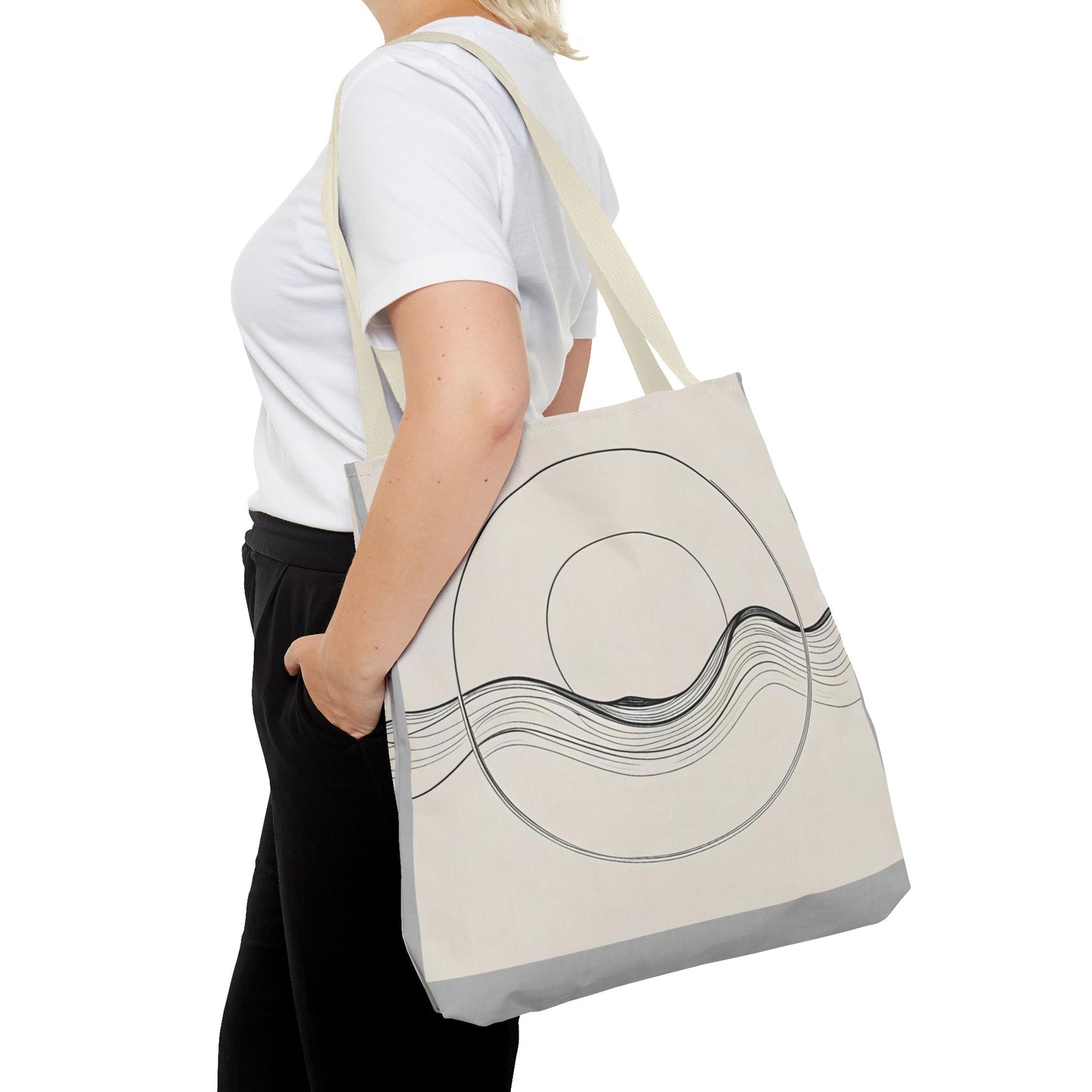 Abstract Wave Tote Bag, Stylish Beach Bag, Everyday Carryall, Eco-Friendly Shopping Tote, Unique Gift for Ocean Lovers