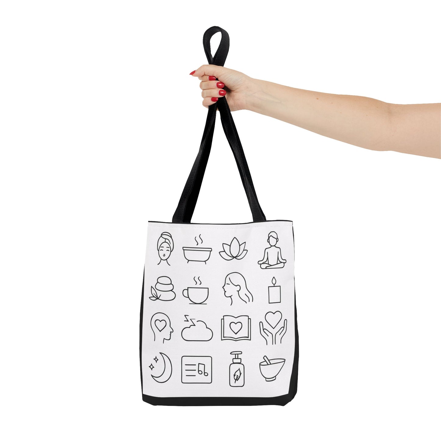 Wellness Tote Bag, Mindfulness Shopping Bag, Spa Day Gift Tote, Yoga Mat Carrier, Eco-Friendly Market Bag