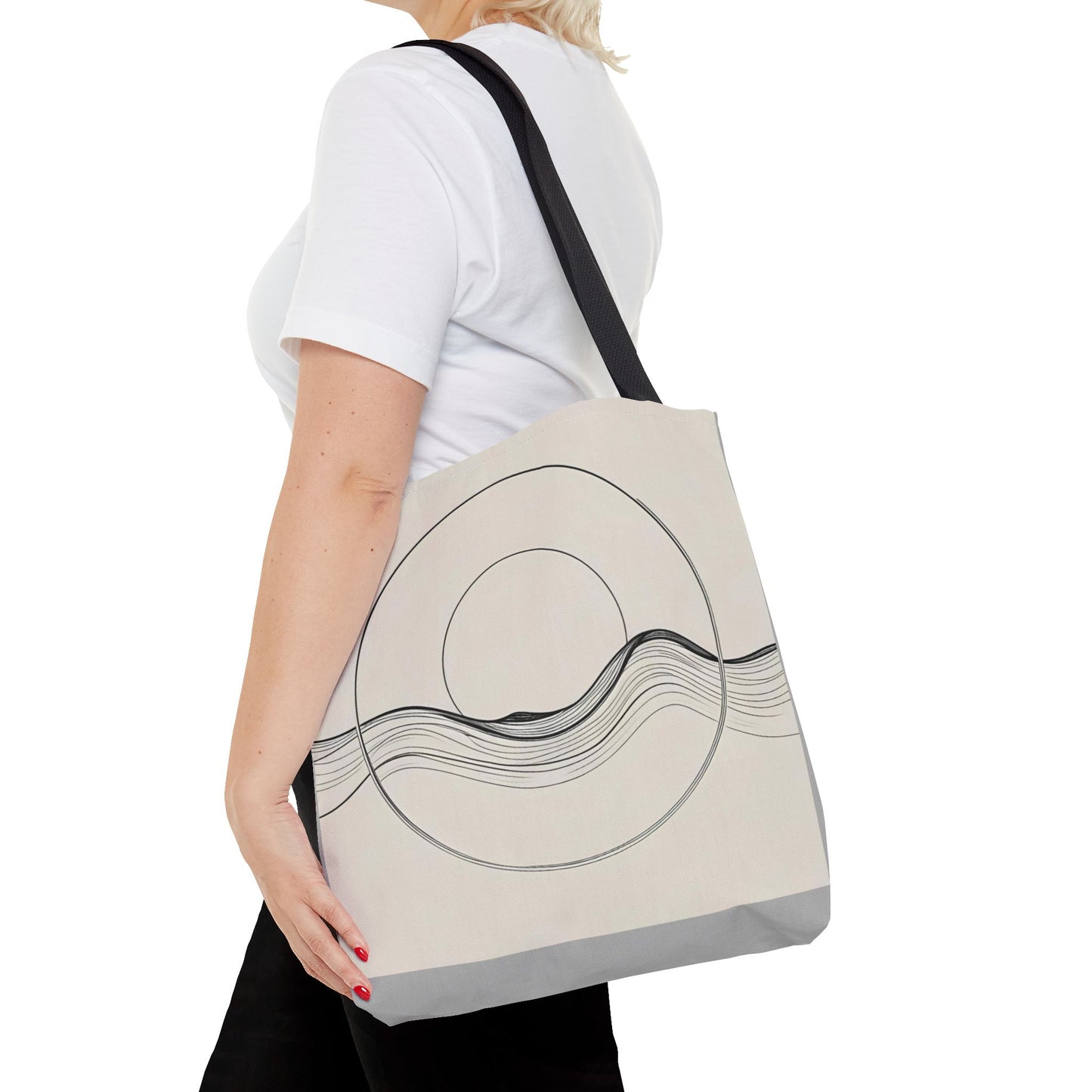 Abstract Wave Tote Bag, Stylish Beach Bag, Everyday Carryall, Eco-Friendly Shopping Tote, Unique Gift for Ocean Lovers